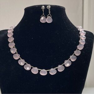 Pink Teardrop Jewelry Set